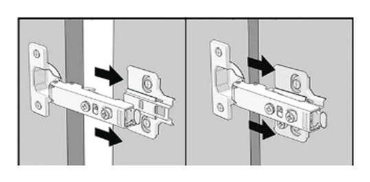 110° Full Overlay Two Way Clip-on Plate Adjustable, H=0 Steel. Polibag Set | HG-04012 - Image 3