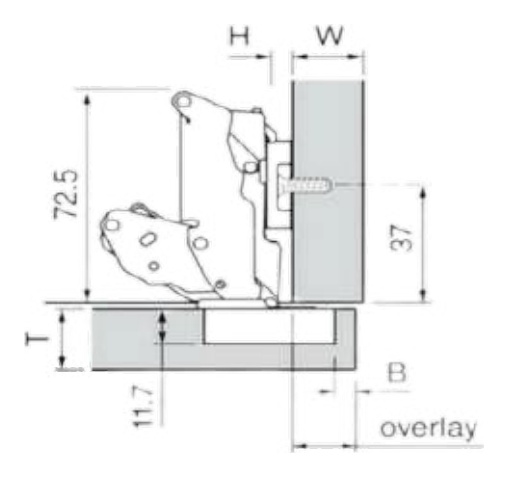 155° Opening Angle Overlay Zero Protusion. Screw-On. Self-Close | HG-71T7550 - Image 3