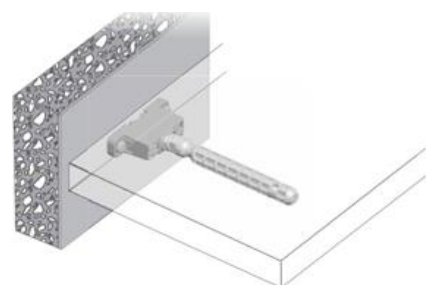 Floating shelf support triade mini f/25mm shelves | S-1412G - Image 2